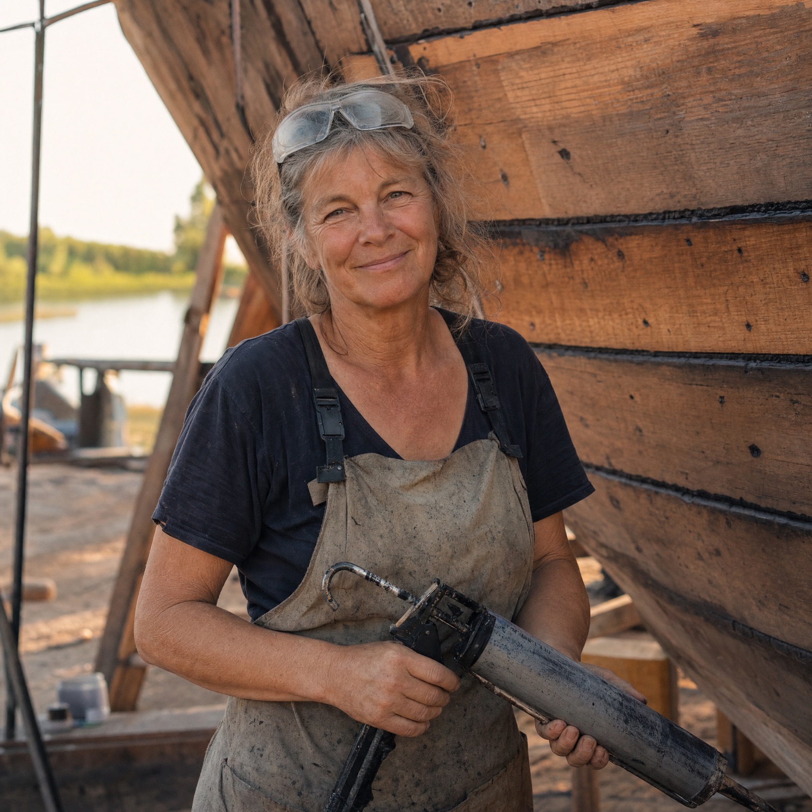 Gisèle Marchetti tient un portrait de son grand-père passeur